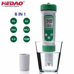 China 6 in 1 PH /TDS /EC /specific gravity of seawater / temperature Tester company