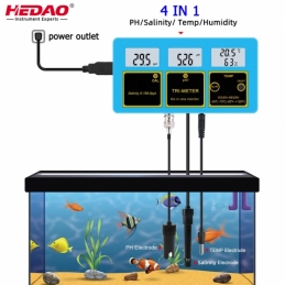 China 4 IN 1 Ph Salinity Tempmeter Humidity monitor for  aquarium sea water and tank company