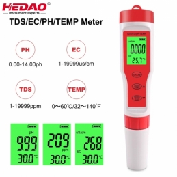China 4 in 1 EC/TDS/PH/TEMP Water Quality Tester for Pools Drinking Water With Backlight  company